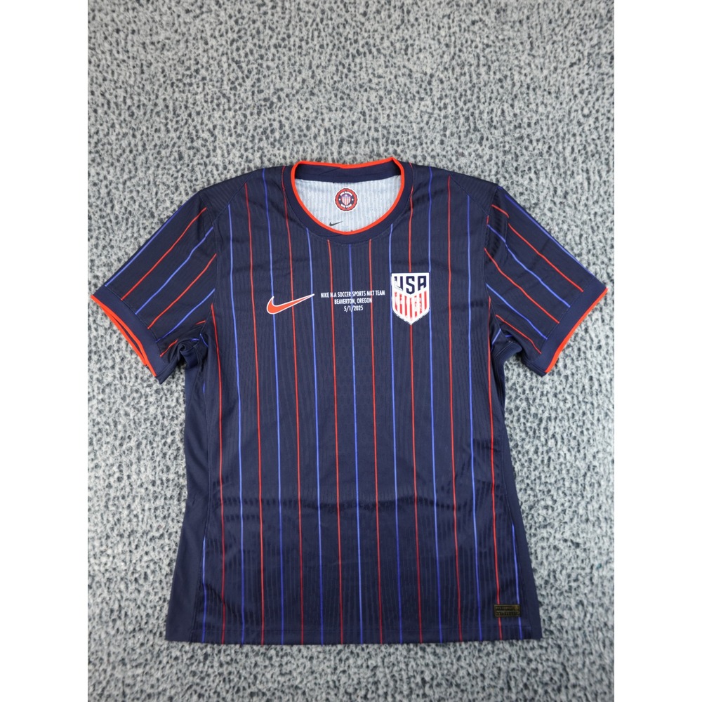 Nike USA Soccer Dri-FIT ADV‎ Jersey Womens XL Navy Blue Pinstripe RICHLY #25